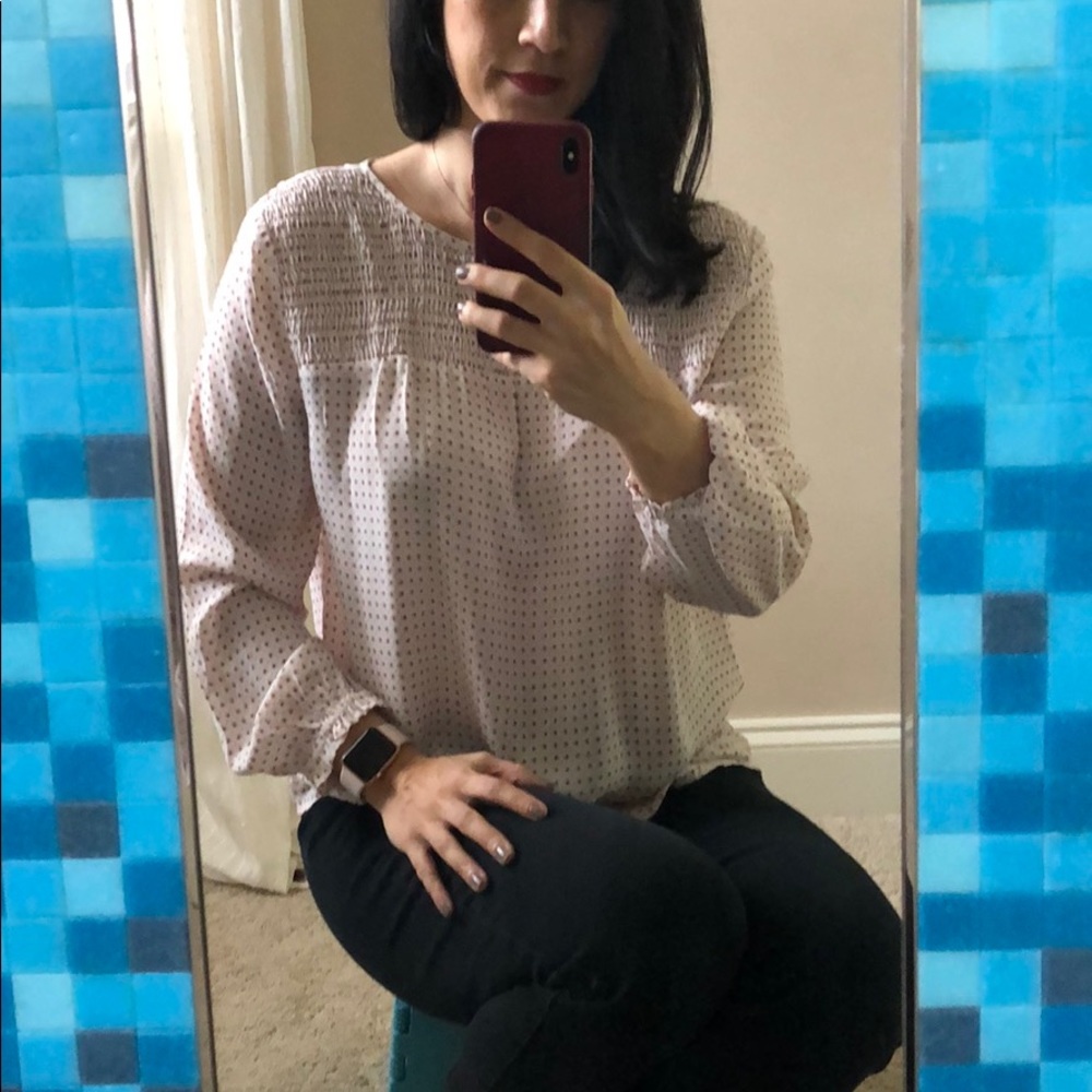Loft Work wear pink petal blouse
